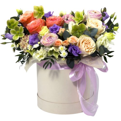 Цветы в шляпной коробке «Саванна»