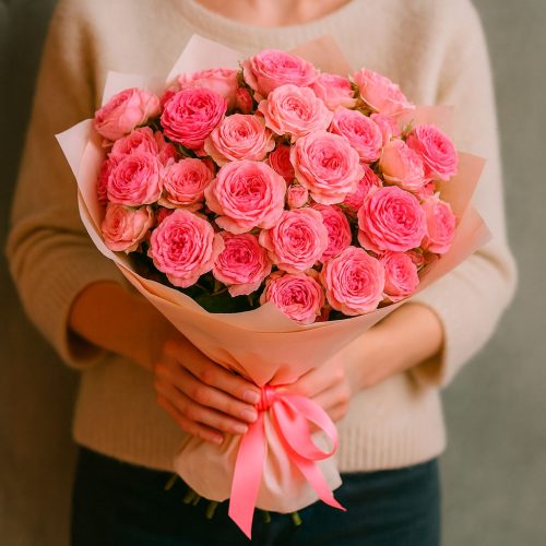Букет цветов «Розовый восторг»