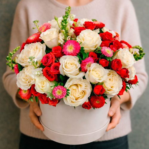 Цветочная композиция «Кремовый закат»