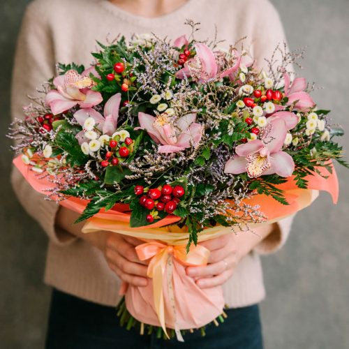 Цветочный букет «Орхидея мечты»