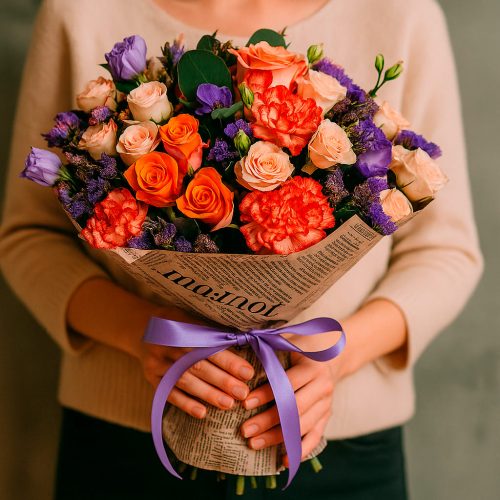Цветочный букет «Яркий вихрь»